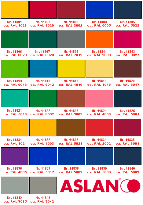 Farbfolien Farbkarte ASLAN C118