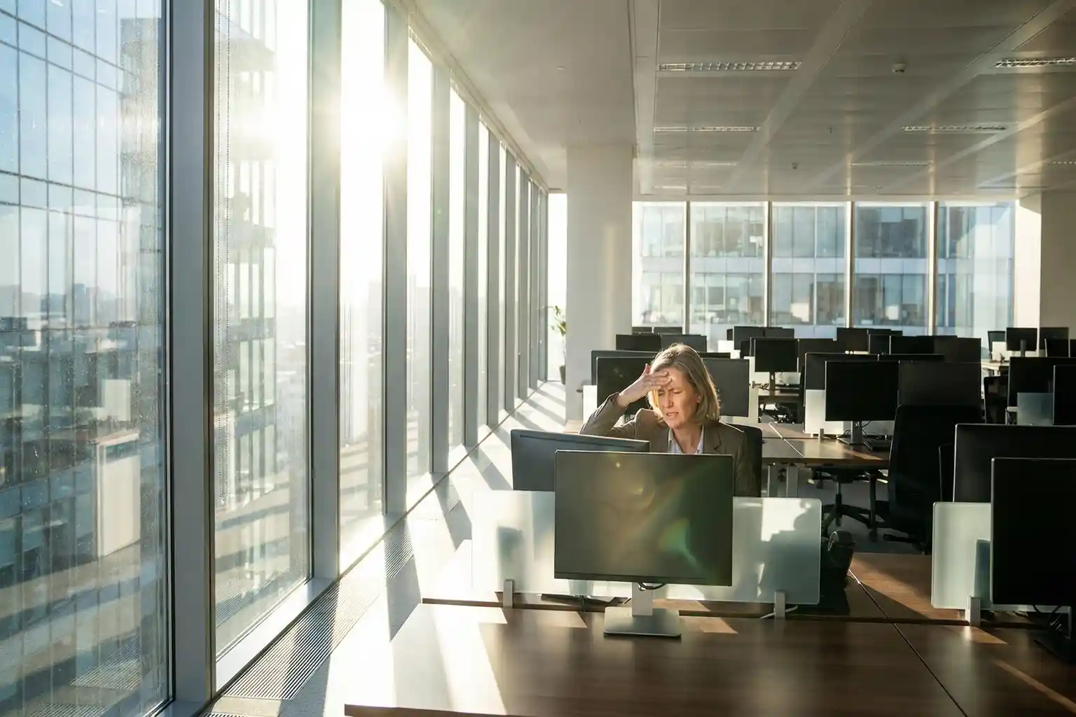 Glasfassade im büro sorgt für Blendung-Beitragsbild